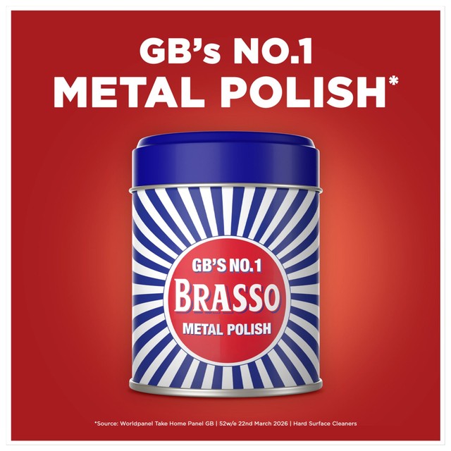 Brasso metal polish wadding for brass copper stainless steel, imported from UK