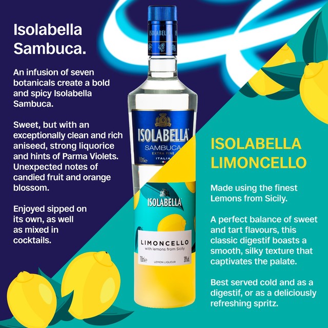 Isolabella Limoncello liqueur 70cl, UK version