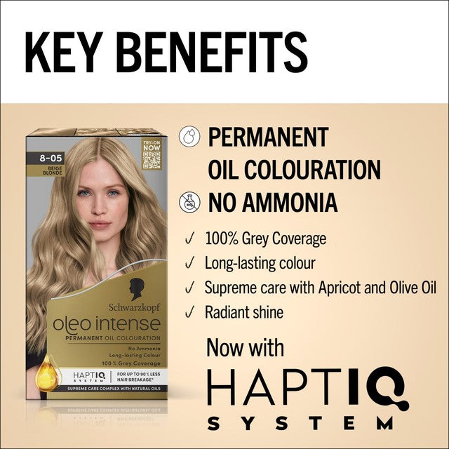 Schwarzkopf hair colour Beige Blonde 8-05 115ml (British brand)