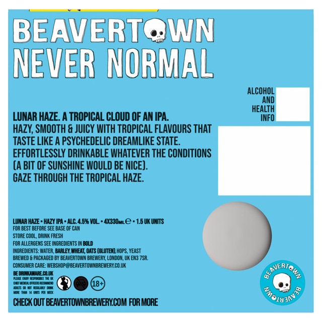 Beavertown Lunar Haze Hazy IPA 4 x 330ml - British product