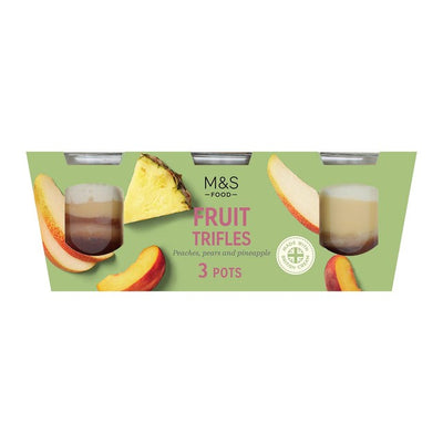 M&S Frukttrifli Pære, Fersken & Ananas Dessertbeger 405g