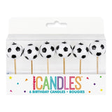 Unique Party Football Pick Birthday Candles 6 pack - British product