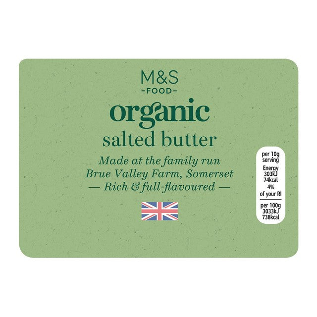 M&S organic salted butter 250g, imported from the UK