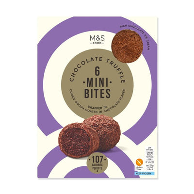 حلوى مجمدة M&S M&S Mini Cookie Dough Ice Cream Bites Chocolate Truffle 204 جرام - اشترِ عبر الإنترنت من McGrocer