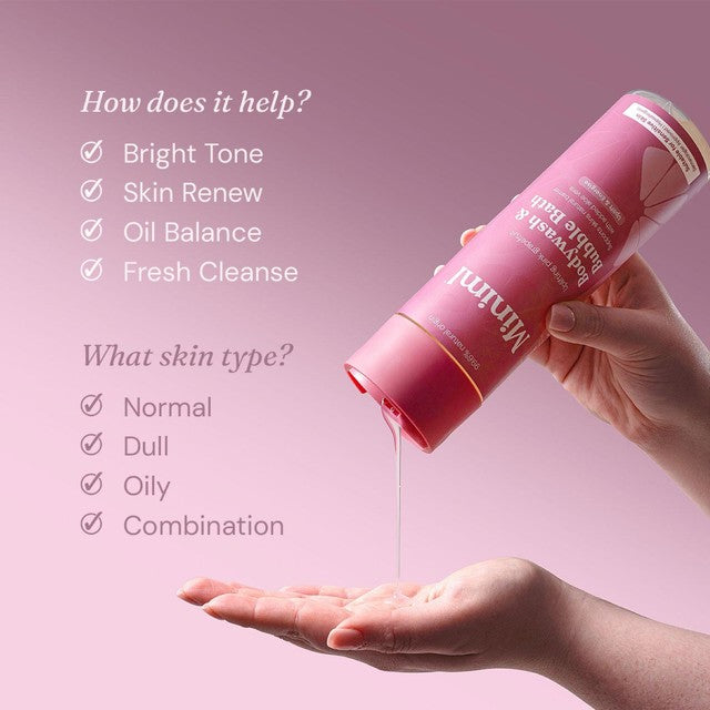 Miniml Body Wash and Bubble Bath Uplifting Pink Grapefruit (British brand)