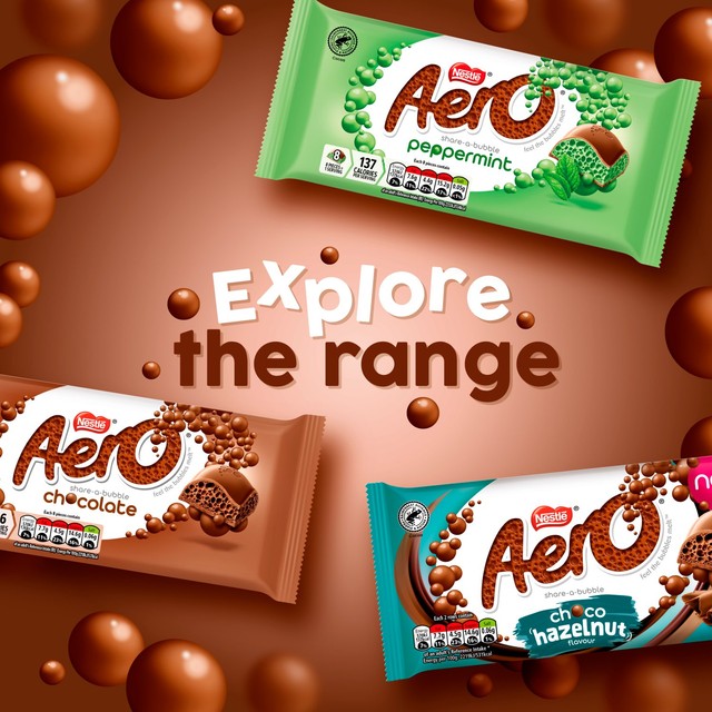 Aero hazelnut chocolate bar 90g - British product