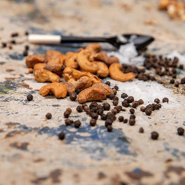 Mr Filbert's Pepper Cashews Roasted 100g, imported from the UK