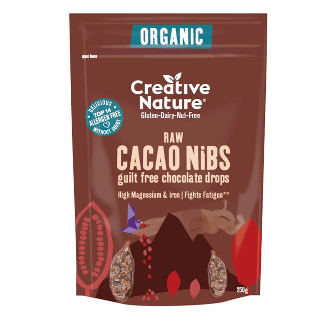 Creative Nature organic raw cacao nibs 250g - British product
