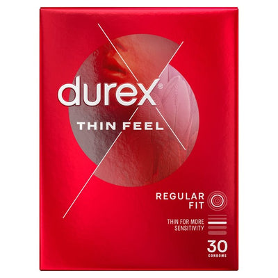 Durex Thin Feel Kondome, erhöhte Empfindlichkeit, normale Passform, 30er Pack