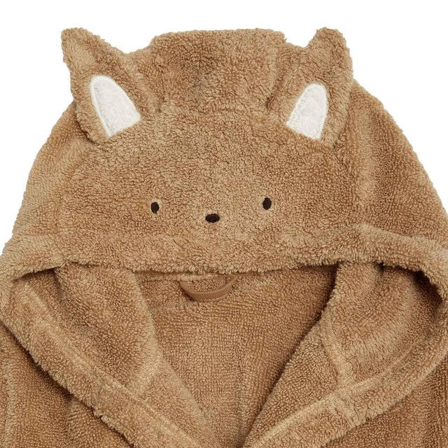 M&S cotton towelling hooded robe camel 18-36 months, imported from the UK