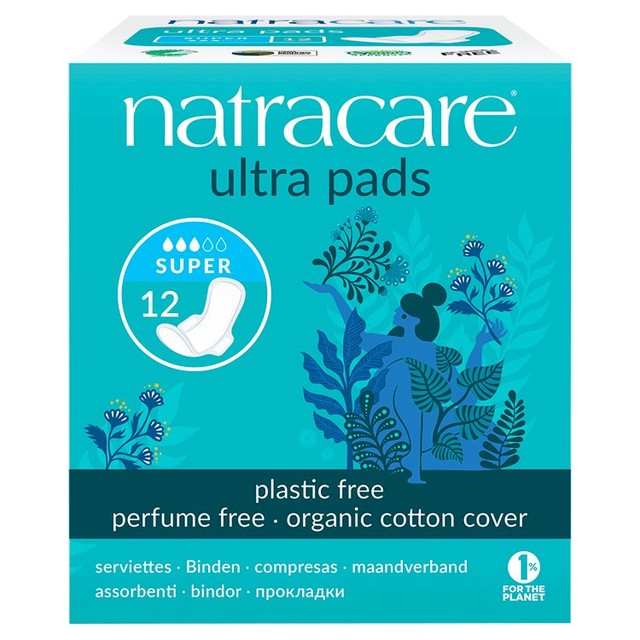 Natracare organic ultra super sanitary towels, imported from the UK