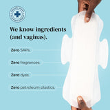 Mooncup Maxi Night+ pads 10 pack, imported from the UK