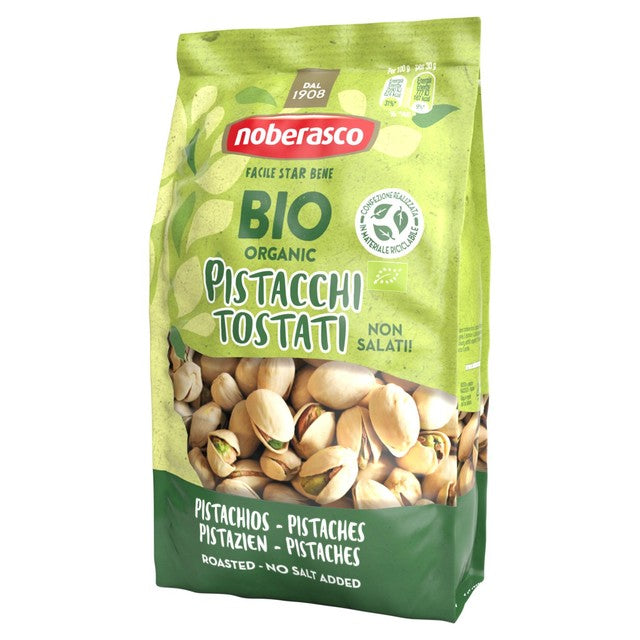 Noberasco organic toasted pistachios 150g, imported from the UK