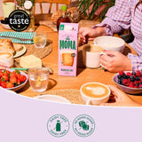 Moma unsweetened barista oat drink in a 1-liter carton, imported from the UK