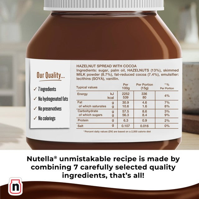 Nutella hazelnut chocolate spread, imported from the UK