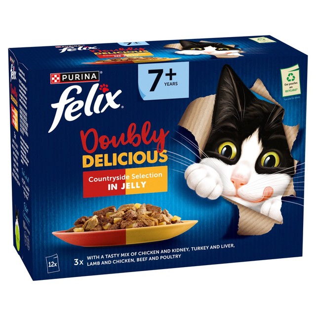 Felix 7+ cat food countryside jelly selection 12x85g - British product