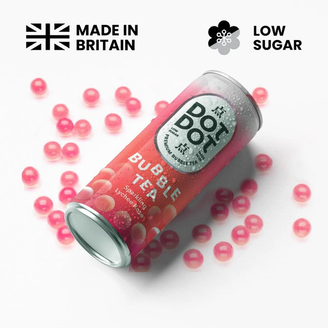 Dot Dot Sparkling Lychee Rose Bubble Tea 250ml - British product