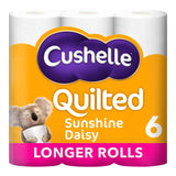 Cushelle Quilted Sunshine Daisy toilet roll 6 rolls - British product