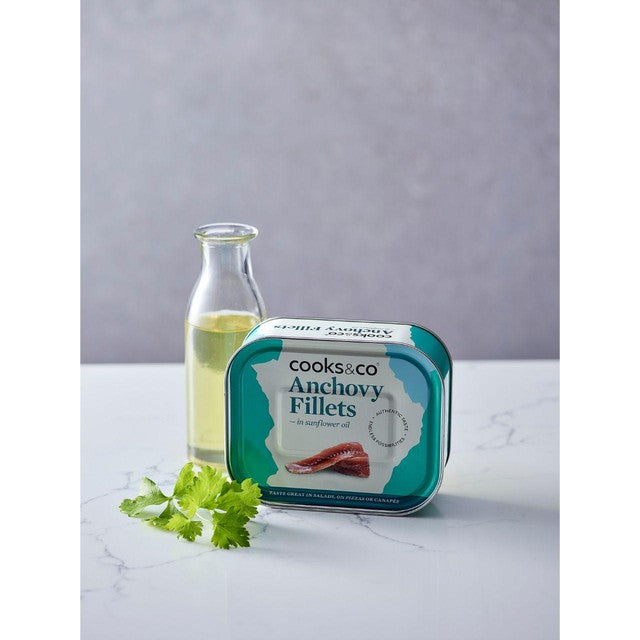 Cooks & Co anchovy fillets in sunflower oil 365g - British product