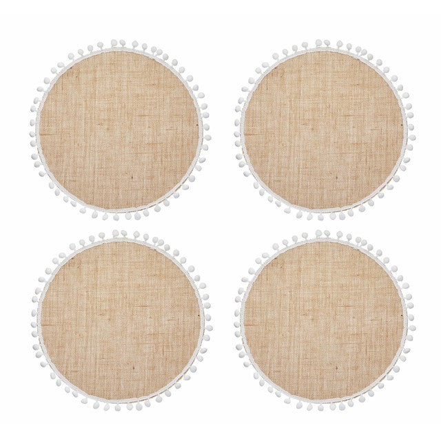 Natural Elements hessian placemats set of four, imported from the UK