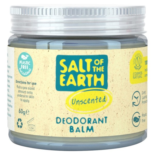 Salt of the Earth unscented natural deodorant balm 60g (British brand)