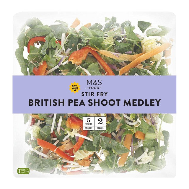 M&S pea shoot stir fry mix 300g, imported from the UK