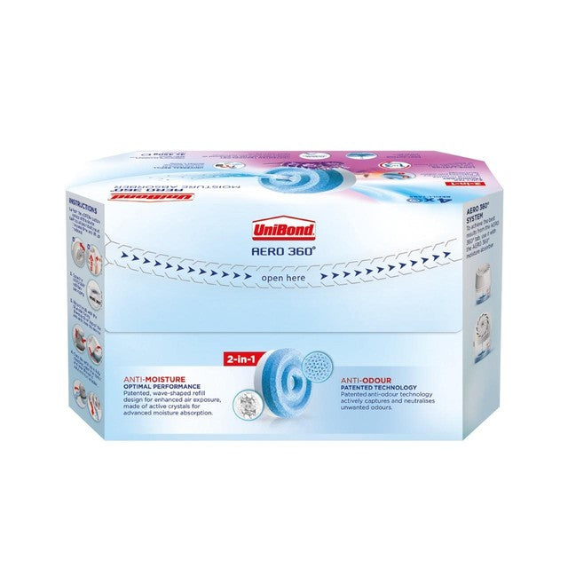 Unibond moisture absorber lavender refill tabs 4 x 450g (British brand)