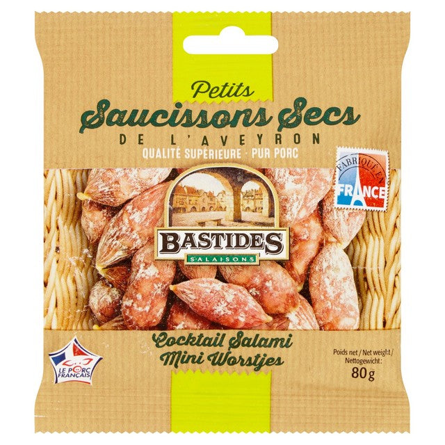 Bastides Petits Saucissons cocktail salami 80g - British product