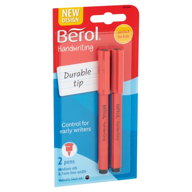 Berol Handwriting Pen Black Ink 2 Pack - British product