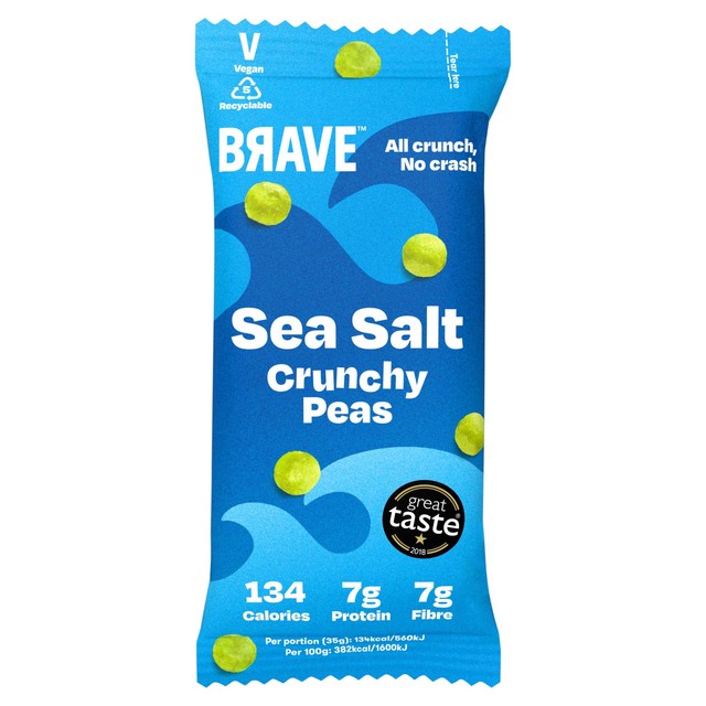 Brave sea salt roasted peas 35g - British product