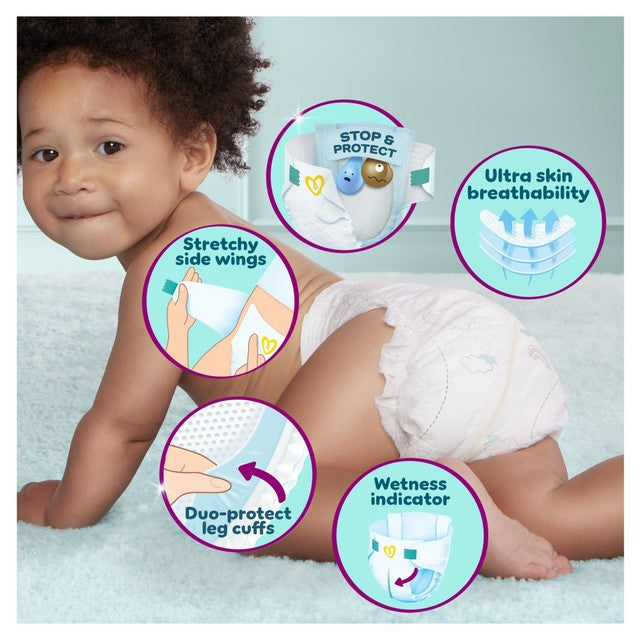 Pampers Premium Protection nappies Essential Pack Size 5 (11-16kg), imported from the UK