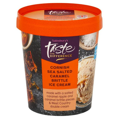 Sainsburys Sainsburys Cornish Sea Salted Caramel Brittle Ice Cream Taste the Difference 480ml- Buy online at McGrocer