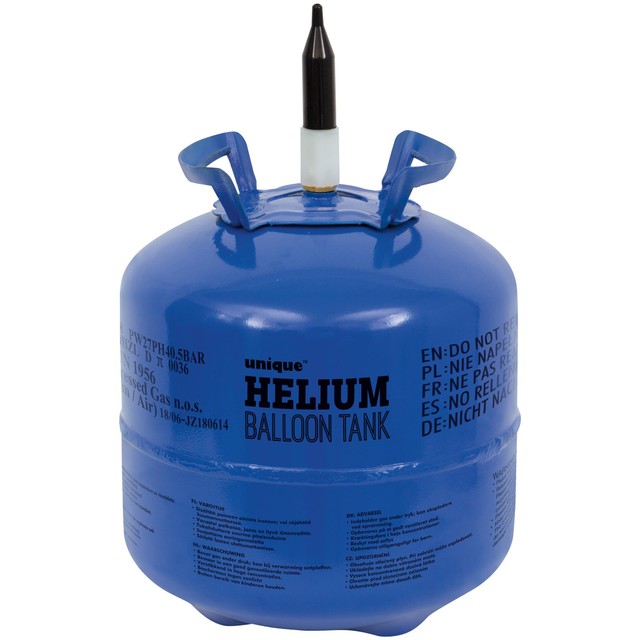 Unique Party helium cylinder for 20 9-inch balloons, UK version