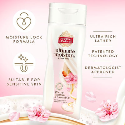 M&S Imperial Leather Ultimate Moisture Cherry Blossom & Mandellolje Kroppsvask 450ml- Kjøp online hos McGrocer
