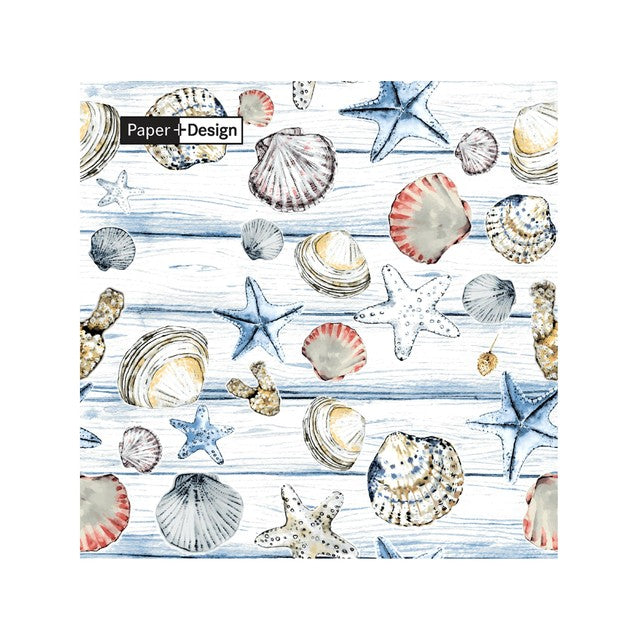 Duni Beach Shells napkins 33cm - British product