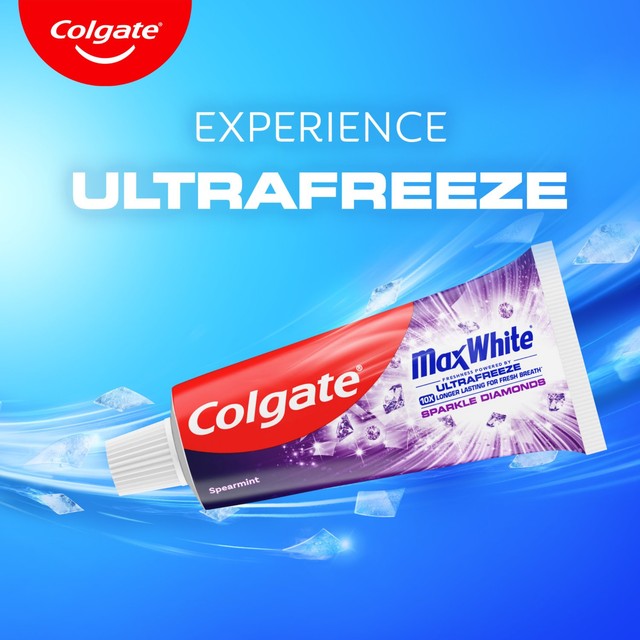 Colgate Max White Sparkle Diamonds spearmint flavour toothpaste 75ml - British product