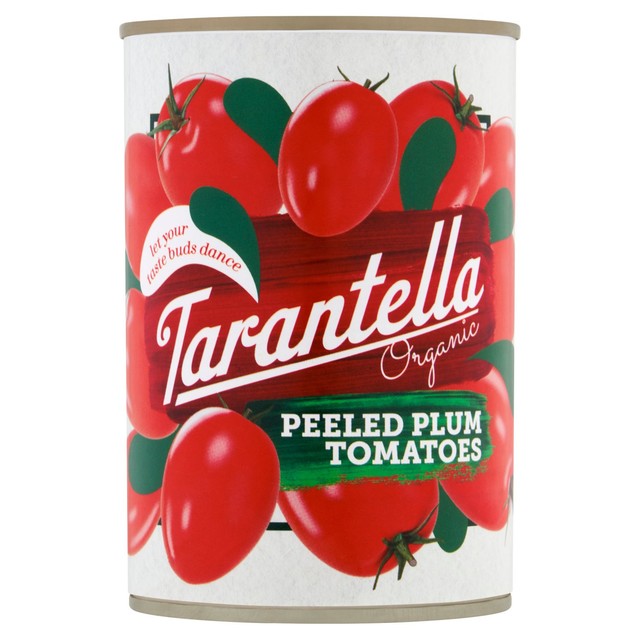 Tarantella Organic peeled plum tomatoes in tomato juice 400g (British brand)