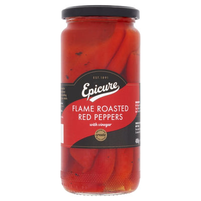 M&S Epicure Flame Roasted Red Peppers with Vinegar Pickled Peppers 480g- Buy online at McGrocer