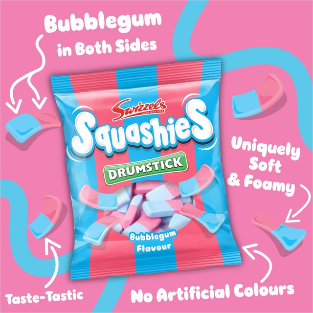 Swizzels Squashies Bubblegum chewy sweets 140g (British brand)