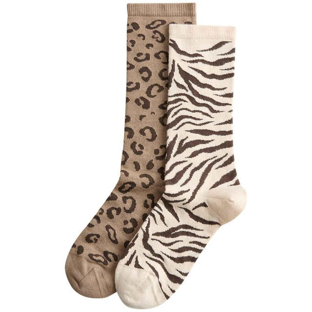 M&S crew socks animal print with sparkle, UK version