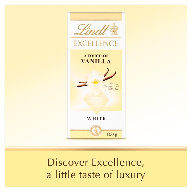 Lindt natural vanilla white chocolate bar 100g, UK version