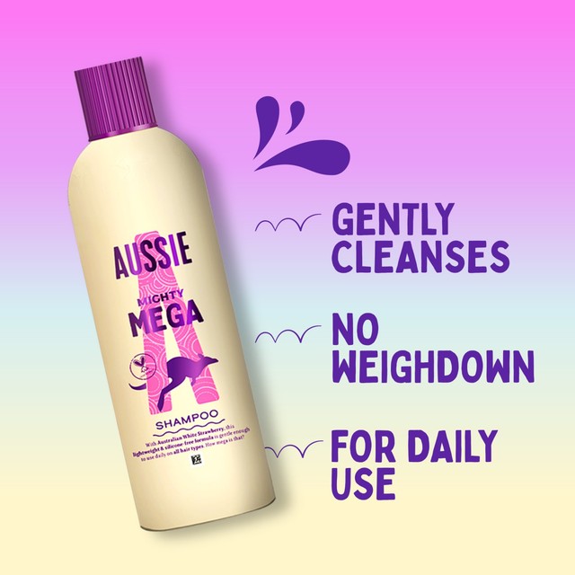 Aussie Mega White Strawberry shampoo 300ml - British product