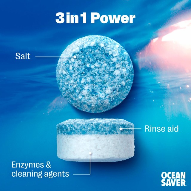 OceanSaver plastic free eco dishwasher tablets 100 pack (British brand)