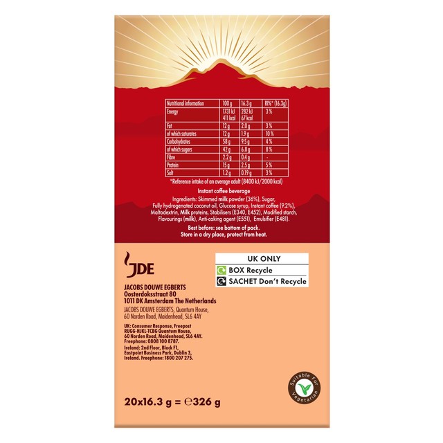 Kenco Latte sachets, imported from the UK