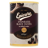 Epicure stoneless black olives 400g - British product