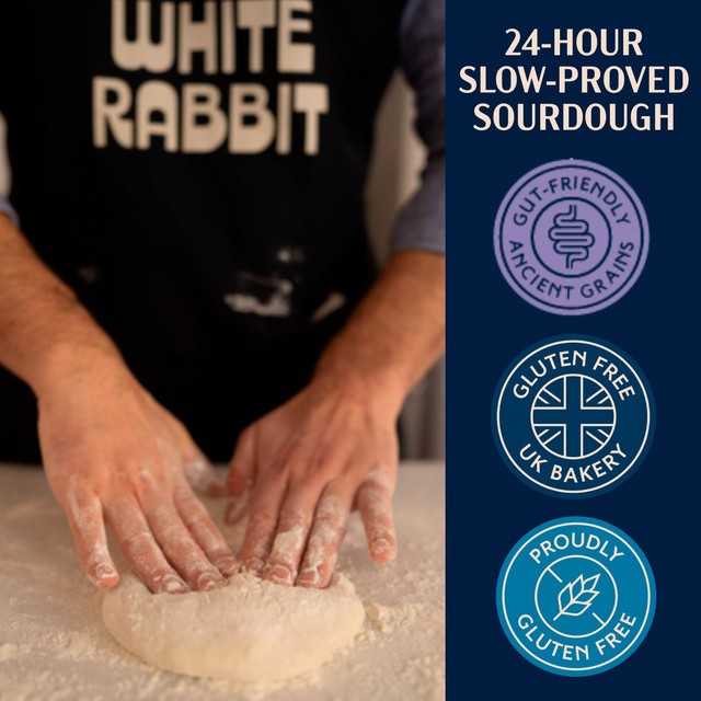 White Rabbit gluten-free roasted garlic focaccia 2 x 135g (British brand)