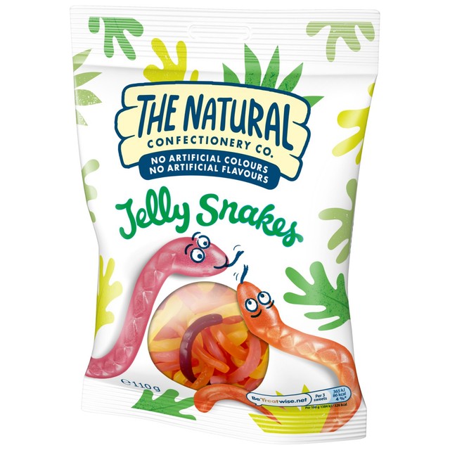 Natural Confectionery Jelly Snakes mixed fruit sweets 130g, UK version