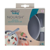 Vital Baby silicone suction feeding bowl set dusky mauve (British brand)