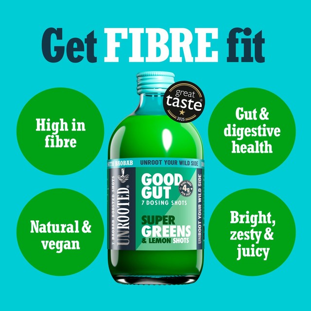 Unrooted Super Greens Lemon & Baobab Shots 420ml (British brand)