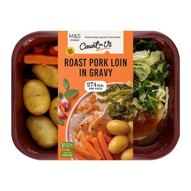 M&S Roast Pork Loin with Gravy 360g imported from the UK